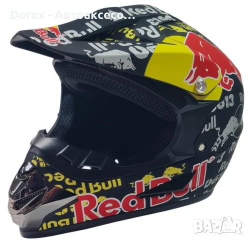 Крос каска RedBull Full Face за мотор, мотокрос и ATV - черна - S или M