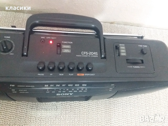 Радиокасетофон SONY CFS 204., снимка 5 - Радиокасетофони, транзистори - 55265001