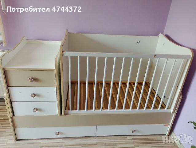 Трансформиращо се бебешко легло Lorelli с повивалник и скринове, снимка 2 - Бебешки легла и матраци - 55099455