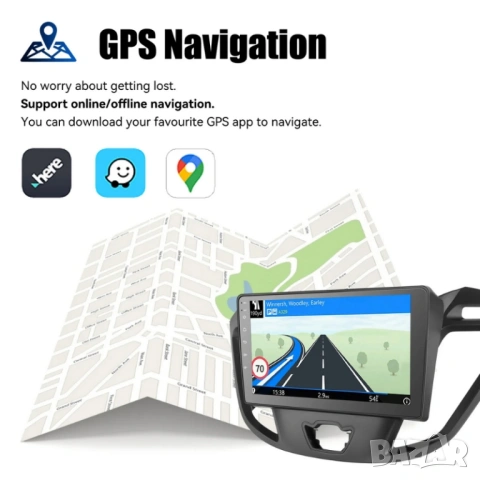 FORD Transit Custom 2012-2021 9” 2-DIN мултимедия с Android’15, 4GB/64GB, CarPlay и AndroidAuto, снимка 12 - Аксесоари и консумативи - 54899649