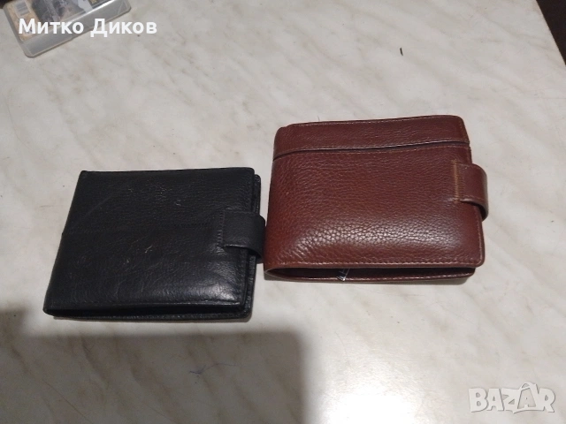 Портфейли естествена кожа нови с вътрешен цип и много прегради 120х95 мм, снимка 2 - Портфейли, портмонета - 55147264