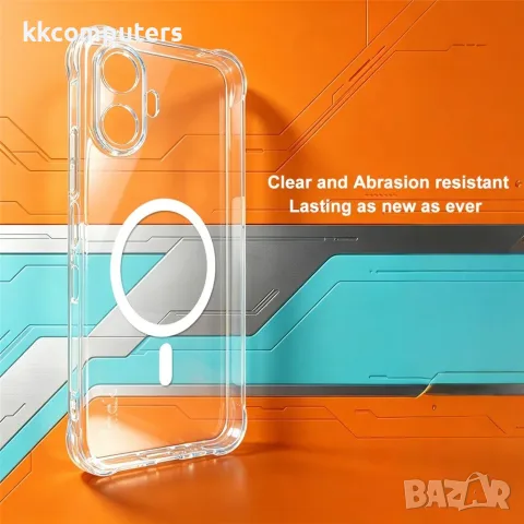 IMAK за TCL K70 NxtPaper 5G Магнитен Airbag Удароустойчив TPU Калъф със Скрийн Протектор – Прозрачен, снимка 2 - Калъфи, кейсове - 55611295