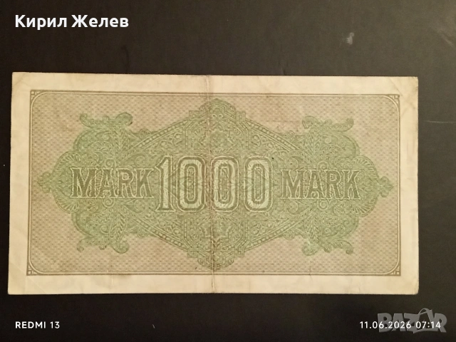 Две райхбанкноти 1 000 марки 1910г. / 1 000 марки 1922г. Германия редки за КОЛЕКЦИЯ 14595, снимка 13 - Нумизматика и бонистика - 54861194