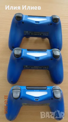 Sony PlayStation 4 Blue контролери - употребявани, сини оригинални джойстици - 3 броя, снимка 8 - Аксесоари - 55369361