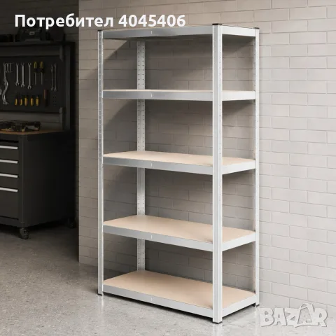 Професионален метален стелаж HÖGLER 205x120x45 см – 5 Рафта, до 880кг, регулируема височина