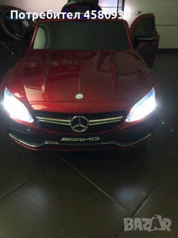 Продавам детска акумулаторна кола Mercedes Benz C 63 S AMG 12V, снимка 4 - Коли, камиони, мотори, писти - 54583769