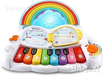 LeapFrog VTech Rainbow Piano, интерактивно пиано със звук и светлини, английски + испански , снимка 3 - Образователни игри - 55352542