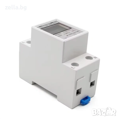 Монофазен електромер за DIN шина 35mm LCD 5(80)A 230V с измерване на kWh, напрежение 10419, снимка 10 - Друга електроника - 54693021