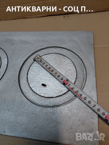 Соц Стара Чугунена Плоча За Стара Печка Камини Барбекюта Огнища. НОМЕР 382., снимка 8 - Антикварни и старинни предмети - 54128366