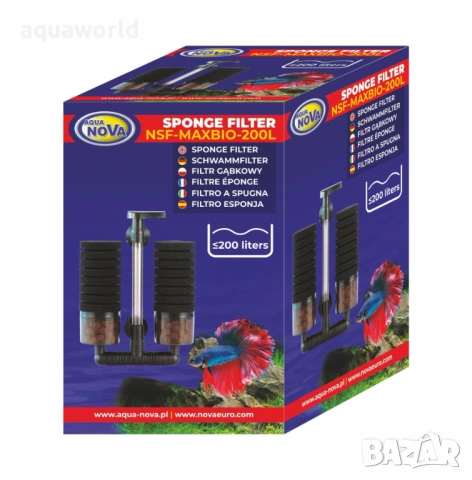 Aqua Nova Sponge filter NSF-MAXBIO-200L, Био филтър с керамика