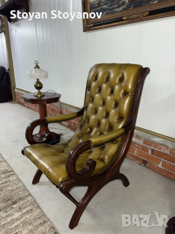 Chesterfield/Честърфийлд  Handmade – Класическо кресло с висока облегалка, снимка 5 - Дивани и мека мебел - 55398044