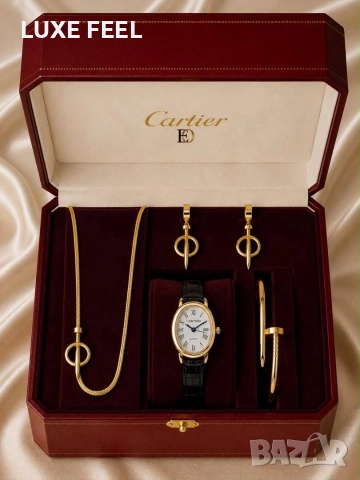 Cartier ⚜️Дамски Часовник + Бижута , снимка 3 - Дамски - 55248845