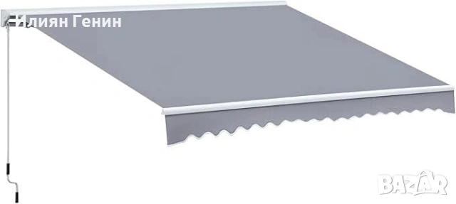 Тента Outsunny с шарнирно рамо, регулируема скоба, 4,5 x 3 м