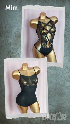 S Черно дантелено боди 