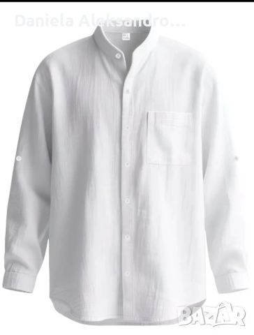 Мъжка риза ЛЕН L, снимка 3 - Ризи - 54032866