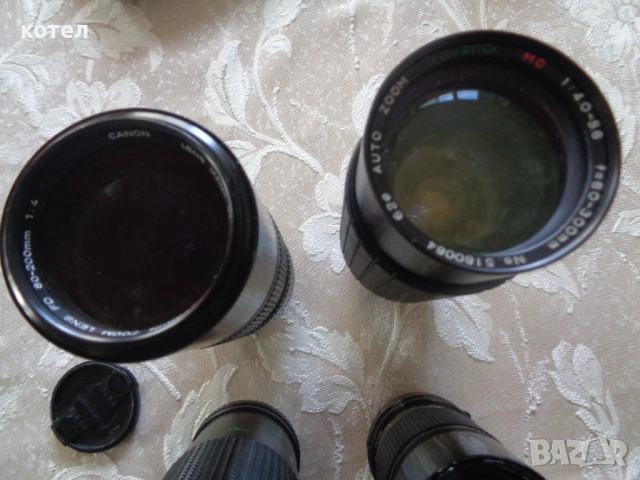 Продавам  Лот от 5 ретро ръчнофокусни обектива (Canon FD, Pentax K, Minolta MD), снимка 4 - Обективи и филтри - 54734156