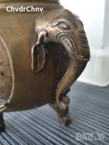 Япония 19-ти век/стара японска бронзова кандилница с дракони, снимка 12 - Декорация за дома - 54091262