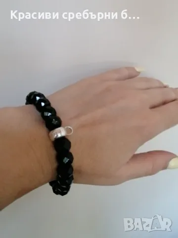 Thomas Sabo оригинална гривна сребро и обсидан, снимка 4 - Гривни - 55445815