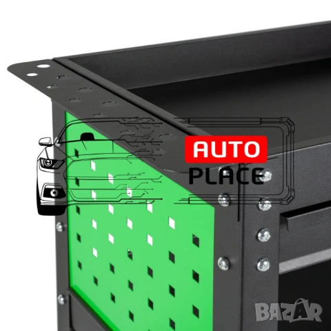 Количка за инструменти с 3 рафта, поставка за отвертки и чекмедже HAWEK, снимка 4 - Други инструменти - 53968883