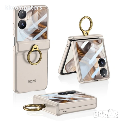 GKK калъф за Xiaomi Mix Flip 2 – PC+стъкло, магнитна панта, подставка, протектор, 3 цвята