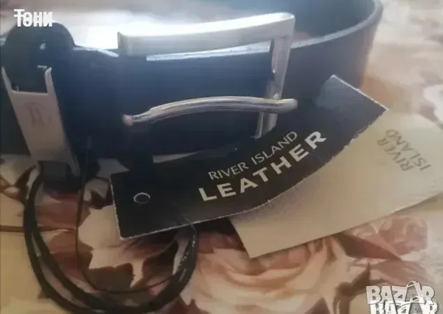 RIVER ISLAND Оригинал Нов Мъжки Колан Изцяло от Естествена Кожа С Етикет 130см, снимка 7 - Колани - 55466307