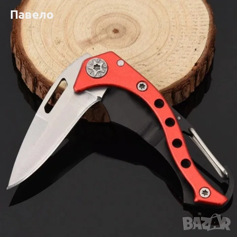 Сгъваем стоманен нож с карабинер, снимка 3 - Ножове - 54540748