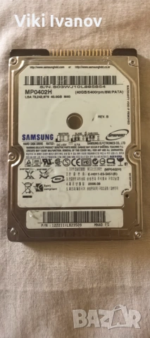 Samsung MP0402H 40GB Hard DISK-PATA 40GB