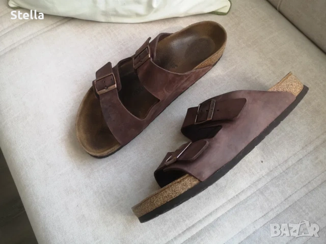 Birkenstock N 46 като нови, естествена кожа, модел Arizona, снимка 5 - Мъжки чехли - 54790798