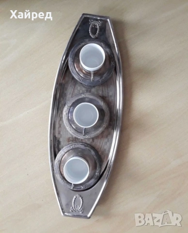 Стар Посребрен сервиз за кафе, снимка 6 - Антикварни и старинни предмети - 54254141