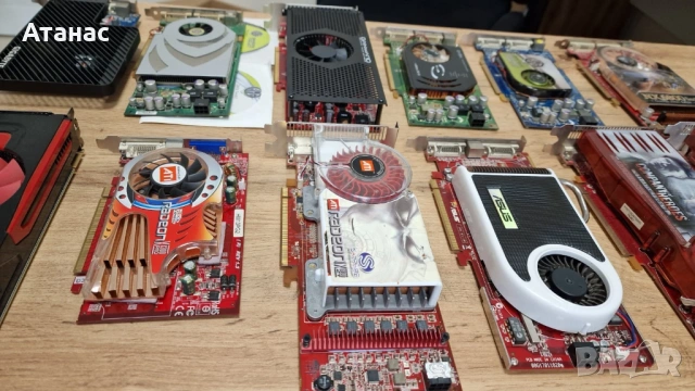 Лот от 12 винтидж графични процесора NVIDIA или ATI Radeon PCIe – Редки колекционерски - НЕРАБОТЕЩИ, снимка 6 - Видеокарти - 54218710
