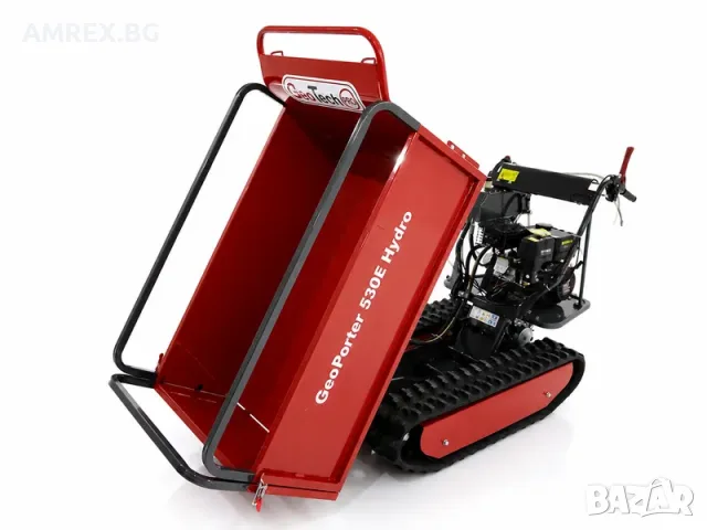 Верижен моторен дъмпер GeoTech Pro GeoPorter – 500 кг с хидравлично разтоварване, снимка 3 - Селскостопанска техника - 55405207