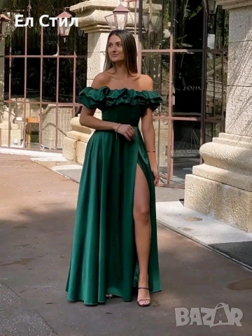 🌹Дълга елегантна сатенена рокля , снимка 4 - Рокли - 53961774