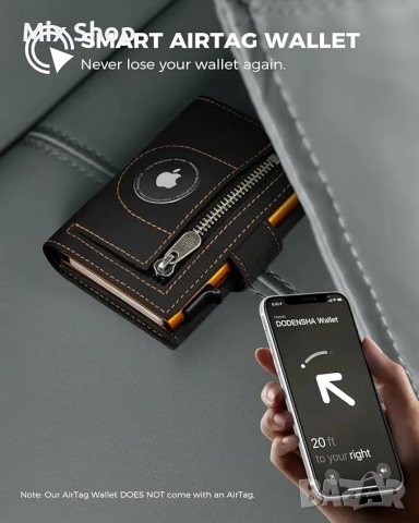 Нов Портфейл AirTag от естествена кожа с RFID , снимка 3 - Портфейли, портмонета - 54688343