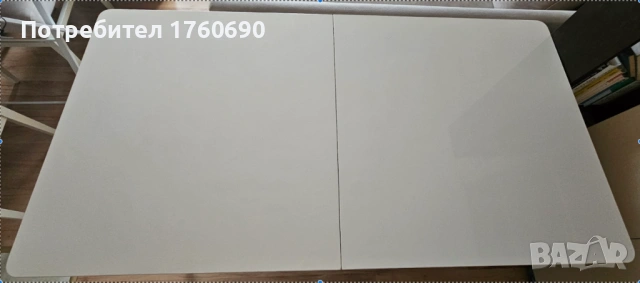 Трапезна маса цвят крем: 154/80/76см (разтегателна), снимка 2 - Маси - 53955436