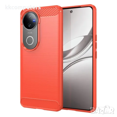 Калъф за vivo V50 5G – Карбонов текстура, Четкан, TPU, Издигнати ръбове, 3 цвята, снимка 2 - Калъфи, кейсове - 55378455