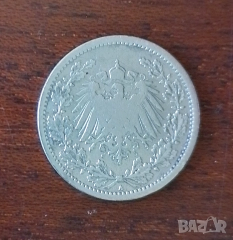 1/2 марка 1906 сребро, снимка 2 - Нумизматика и бонистика - 52544307