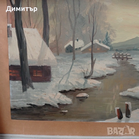 Живопис картина зимен пейзаж , снимка 5 - Картини - 54648146