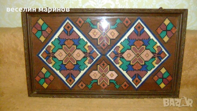 Продавам шит гоблен от миналия век, снимка 2 - Гоблени - 54030002