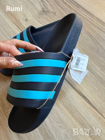 Чисто нови оригинални сини чехли Adidas !  43 н, снимка 3 - Мъжки чехли - 54723264