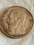 Сребърна монета 5 франка 1869г. Белгия крал Леополд втори 40523, снимка 7