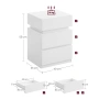 VASAGLE MDF нощно шкафче с LED осветление, регулируеми цветове и интензитет, 55x35x40cm, бяло, снимка 4