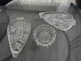 Кристален пепелник и кристални плата за ордьоври и мезета, снимка 3