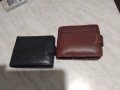 Портфейли естествена кожа нови с вътрешен цип и много прегради 120х95 мм, снимка 2