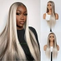 Лейс фронт перука 80 см русо-кафяв микс - синтетична 13х4 Lace Front, снимка 11