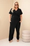 Дамски памучен гащеризон Plus Size с връзки на талията, 4цвята , снимка 14