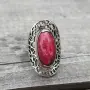 Сребърен пръстен с Тулит , снимка 4