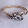 Лот от пръстени със сапфири. Сребро с позлата., снимка 8