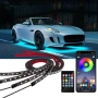 RGB LED комплект за подсветка на автомобил – 4 ленти, 12V, Bluetooth управление и музикален 10329, снимка 5