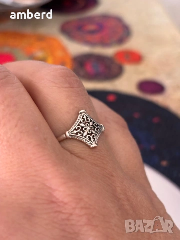 Невероятен сребърен пръстен - модел R064, снимка 6 - Пръстени - 54288083