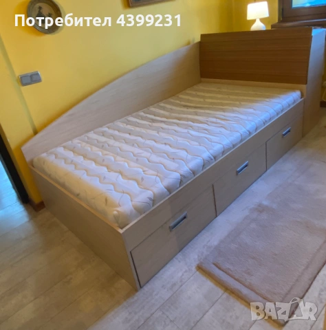 Легло с ракла, чекмеджета и подматрачна рамка + матрак 115/200 – компактно,практично за мaлко жилище, снимка 12 - Други стоки за дома - 54660440